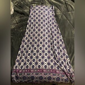 LoveAppella Maxi skirt. Size small. Purple, blue, and white.